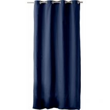 Rideau à oeillets 135x240 cm lola 100% coton coloris bleu marine