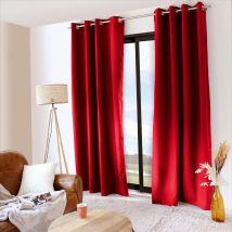 Rideau isolant thermique guimauve 140 x 240 cm coloris Rouge