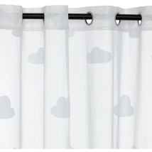 Rideau Voilage à Œillets Nuage 140x240cm Blanc