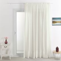 Voilage en voile uni et plombé élégant à galon fronceur Naturel 240x240 cm