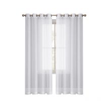 Rideau voilage ensemble de 2 pièces, rideaux chambre 140x260 cm, rideau occultant blanc, rideaux légers et respirants, adaptés à la décoration de la