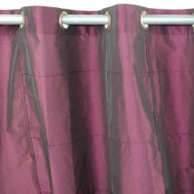 WILLIAM - Rideau en taffetas prune 150x250