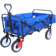 L&h-cfcahl - folding wagon Collapsible Outdoor Utility Wagon, Heavy Duty Folding Garden Portable Hand Cart, Adjustable Handles Drink Holder, l&h