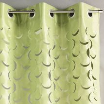 Rideau en taffetas léger découpe laser Vert tilleul 140x260 cm
