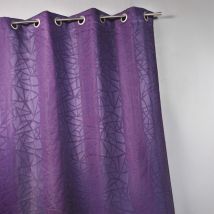 Homemaison - Rideau en jacquard à imprimés et à rayures verticales Prune 140x240 cm
