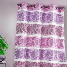 Homemaison - Rideau en jacquard à rayures horizontales fantaisies Fuchsia 140x260 cm