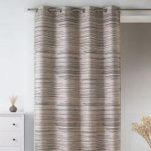 Rideau en jacquard fantaisie et graphique Taupe 140x260 cm