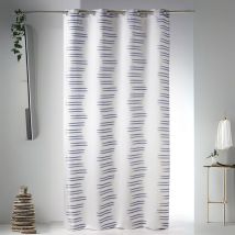 Rideau en jacquard à vagues fantaisies Bleu 140x260 cm