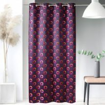 Rideau en jacquard à imprimés 'rosace' Prune 140x260 cm