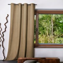 Homemaison - Rideau uni Oxford 100 % occultant Ficelle 140x240 cm