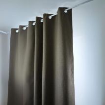 Rideau uni Oxford 100 % occultant Marron Clair 140x240 cm