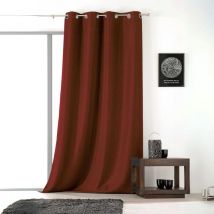 Rideau uni avec oeillets Rouge 145x240 cm