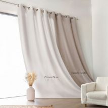 Rideau Uni Campagne Chic 50% Lin Ficelle 135 x 260 cm - Ficelle