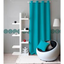Rideau oeillets chaby 140x240 100% polyester bachette turquoise