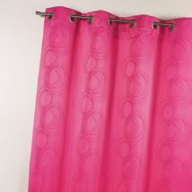 Rideau en jacquard avec imprimés 'cercle' Fuchsia 140x260 cm