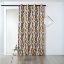 Rideau tendance motif courbe design - 135x240cm - Doré