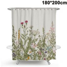 Rideaux de douche anti-moisissure, anti-bactérien, tissu de polyester de rideau de baignoire lavable avec 12 anneaux de rideau de douche 180cm × 200cm