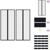 Rideaux de porte anti-insectes 2 pcs avec aimants noir 210x90cm - Moustiquaire - Rideau Anti-insecte - Rideau Insecte - Protection Contre Les