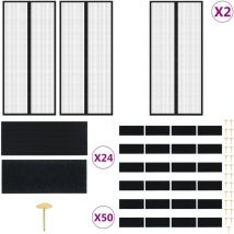 Rideaux de porte anti-insectes 2 pcs avec aimants noir 210x90cm - Moustiquaire - Rideau Anti-insecte - Rideau Insecte - Protection Contre Les