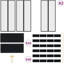 Rideaux de porte anti-insectes 2 pcs et aimants noir 220x110 cm - Rideau Anti-insectes - Moustiquaire - Rideau De Porte - Écran Anti-moustique