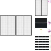 Rideaux de porte anti-insectes 2 pcs et aimants noir 230x160 cm - Rideau Anti-insectes - Moustiquaire - Rideau De Porte - Écran Anti-moustique