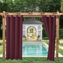 Rideaux d'extérieur Jardin Patio Gazebo Rideau Occultant Coupe-vent Protection uv Résistant à la moisissure, rideaux isolation thermique avec œillet,