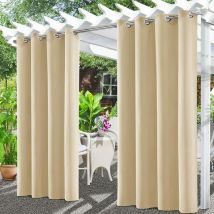 Rideaux D'extérieur, Rideau pour Pergola Imperméable, Rideau Exterieur pour Terrasse Rideau Pare-Soleil pour Balcon, Terrasse, Porche, Pergola,