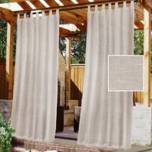 Rideaux D'Extérieur, Rideaux D'Extérieur De Terrasse, Languette Adhésive Amovible Pour Une Suspension Facile Et Antidérapante, Terrasse Extérieure 