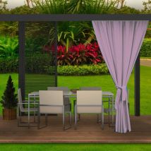 Rideaux D'extérieur 155x200cm Violet Rideau pour Pergola Imperméable Rideau Exterieur pour Terrasse Rideau Pare-Soleil pour Balcon