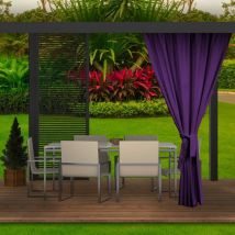 Rideaux D'extérieur 155x220cm Violet Rideau pour Pergola Imperméable Rideau Exterieur pour Terrasse Rideau Pare-Soleil pour Balcon