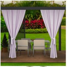 Rideaux d'extérieur pour pergola 2x 155x200cm Violet Rideau pour Pergola Imperméable Rideau Exterieur pour Pare-Soleil pour Balcon