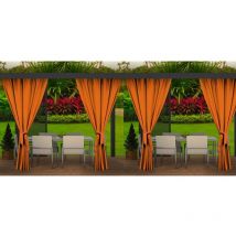Rideaux D'extérieur Orange Rideau 4x155x240cm Rideau pour Pergola Imperméable Rideau Exterieur pour Terrasse Rideau Pare-Soleil pour Balcon