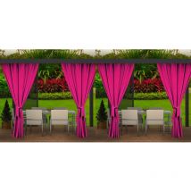 Rideaux D'extérieur Rose Rideau 4x155x240cm Rideau pour Pergola Imperméable Rideau Exterieur pour Terrasse Rideau Pare-Soleil pour Balcon