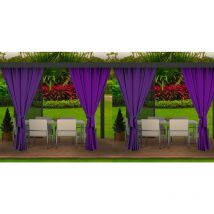 Rideaux D'extérieur Violet Rideau 4x155x240cm Rideau pour Pergola Imperméable Rideau Exterieur pour Terrasse Rideau Pare-Soleil pour Balcon