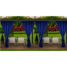 Rideaux D'extérieur Marine Rideau 4x155x240cm Rideau pour Pergola Imperméable Rideau Exterieur pour Terrasse Rideau Pare-Soleil pour Balcon