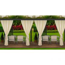 Rideaux D'extérieur Beige Rideau 4x155x240cm Rideau pour Pergola Imperméable Rideau Exterieur pour Terrasse Rideau Pare-Soleil pour Balcon