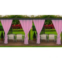 Rideaux d'extérieur pour terrasse 4x155x200cm Violet- Rideau pour Pergola Imperméable Rideau Exterieur pour Terrasse Rideau Pare-Soleil pour Balcon