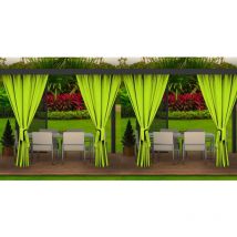 Rideaux d'extérieur pour terrasse 4x155x200cm Chaux-Rideau pour Pergola Imperméable Rideau Exterieur pour Terrasse Rideau Pare-Soleil pour Balcon
