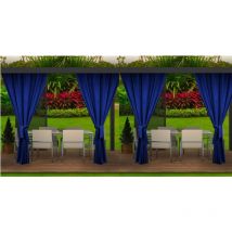 Rideaux d'extérieur pour terrasse 4x155x200cm Marine- Rideau pour Pergola Imperméable Rideau Exterieur pour Terrasse Rideau Pare-Soleil pour Balcon