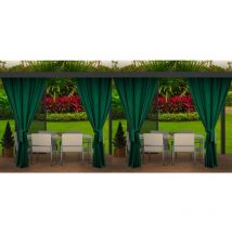Rideaux d'extérieur pour terrasse 4x155x200cm Vert- Rideau pour Pergola Imperméable Rideau Exterieur pour Terrasse Rideau Pare-Soleil pour Balcon