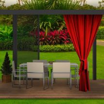 Setgarden - Rideaux d'extérieur pour terrasse Rideau 155x240cm Rouge Rideau pour Pergola Imperméable Rideau Rideau Pare-Soleil pour Balcon