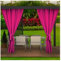 Rideaux D'extérieur Rose Rideau 2x155x240cm Rideau pour Pergola Imperméable Rideau Exterieur pour Terrasse Rideau Pare-Soleil pour Balcon