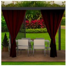 Rideaux D'extérieur Marron Rideau 2x155x240cm Rideau pour Pergola Imperméable Rideau Exterieur pour Terrasse Rideau Pare-Soleil pour Balcon