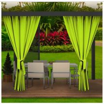 Rideaux D'extérieur Chaux Rideau 2x155x240cm Rideau pour Pergola Imperméable Rideau Exterieur pour Terrasse Rideau Pare-Soleil pour Balcon