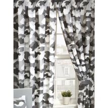 Rideaux doublés Camouflage Gris Armée - 168 cm x 137 cm