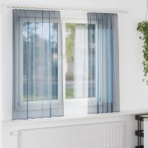 Rideaux en voile avec boucles 2 pcs bleu royal 140x140 cm