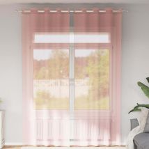 Vidaxl Voile Curtains With Grommets 2 Pcs Pink 140x260 Cm