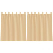 Rideaux en voile avec boucles 2 pcs sable 140x140 cm Vidaxl