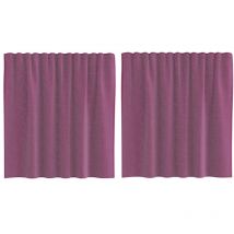 Rideaux en voile avec boucles 2 pcs violet 140x140 cm Vidaxl