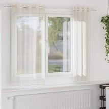 Rideaux en voile avec œillets 2 pcs crème 140x140 cm